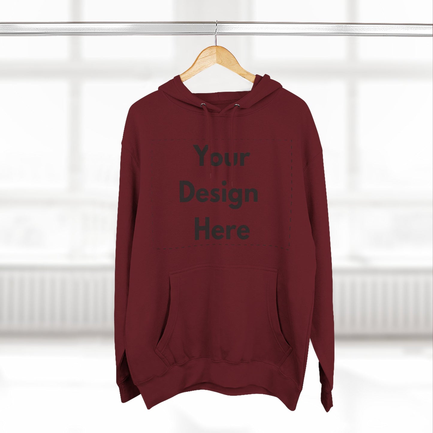 Three-Panel Fleece Hoodie — Customizable Blank Design Hoodie