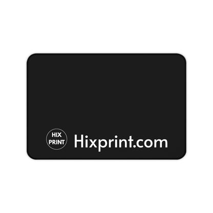 Black Desk Mat Mouse Pad — Minimal Office Desk Pad with Hixprint.com Logo