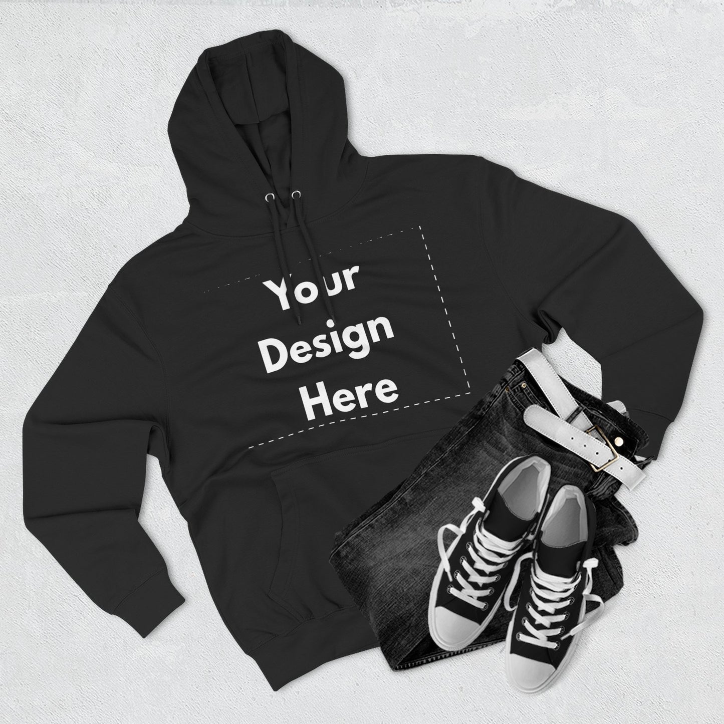 Three-Panel Fleece Hoodie — Customizable Blank Design Hoodie