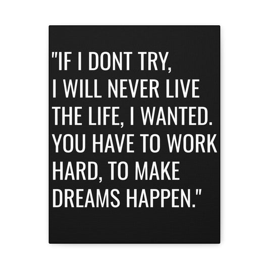 Personalized Motivational Quote Matte Canvas Print — Hixprint