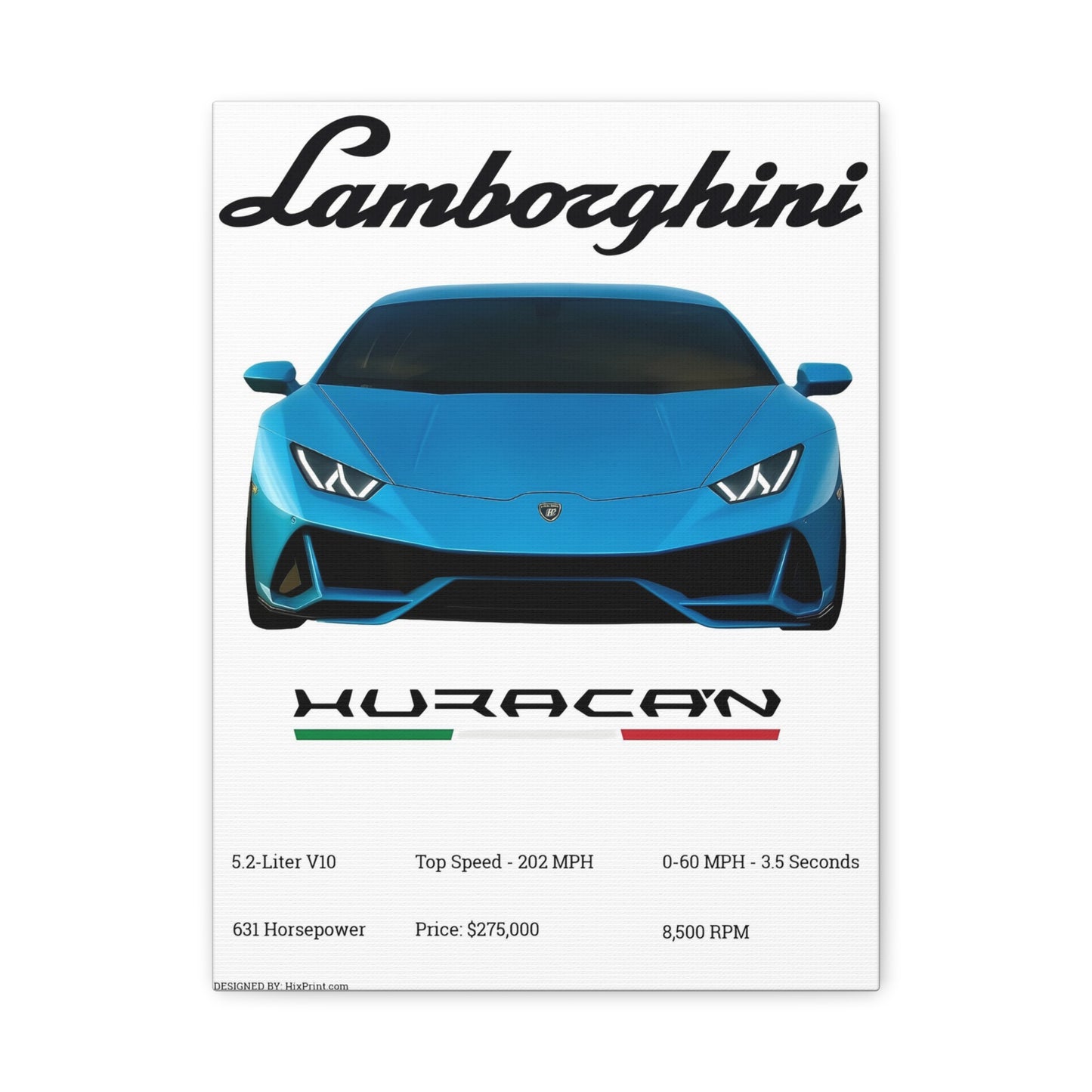 Custom Car Poster — Matte Stretched Canvas 1.25"