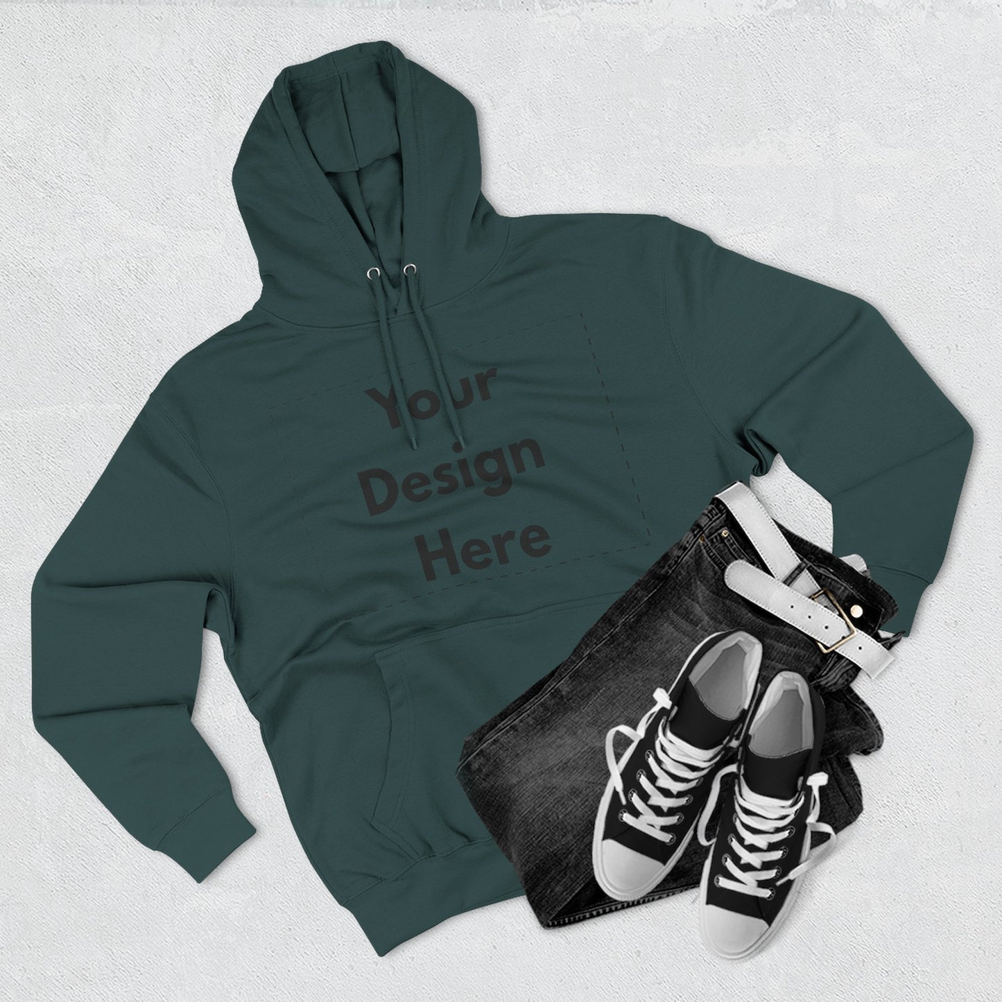 Three-Panel Fleece Hoodie — Customizable Blank Design Hoodie