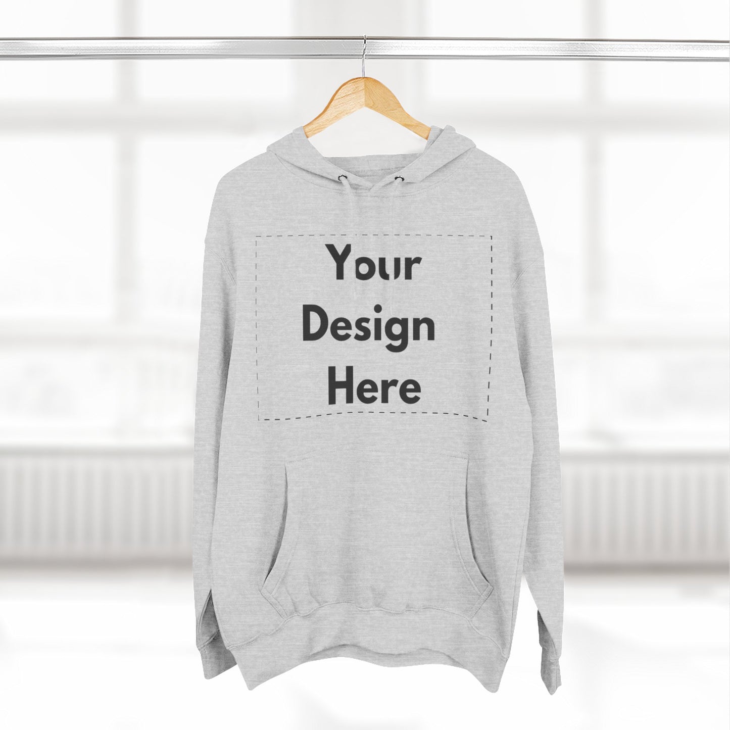 Three-Panel Fleece Hoodie — Customizable Blank Design Hoodie
