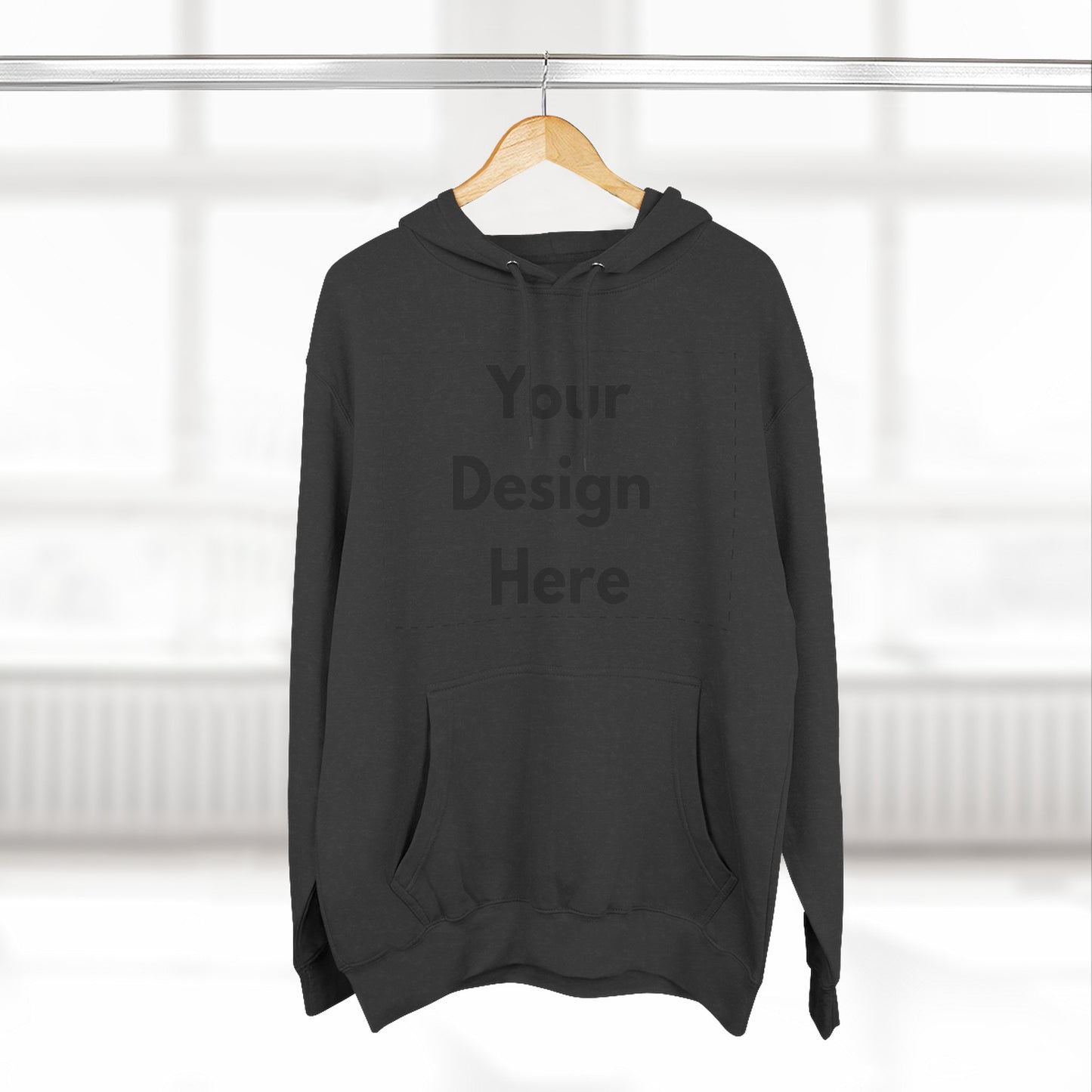 Three-Panel Fleece Hoodie — Customizable Blank Design Hoodie