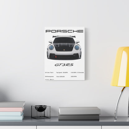 Porsche 911 GT3RS  Car Poster — Matte Stretched Canvas 1.25" - Hixprint