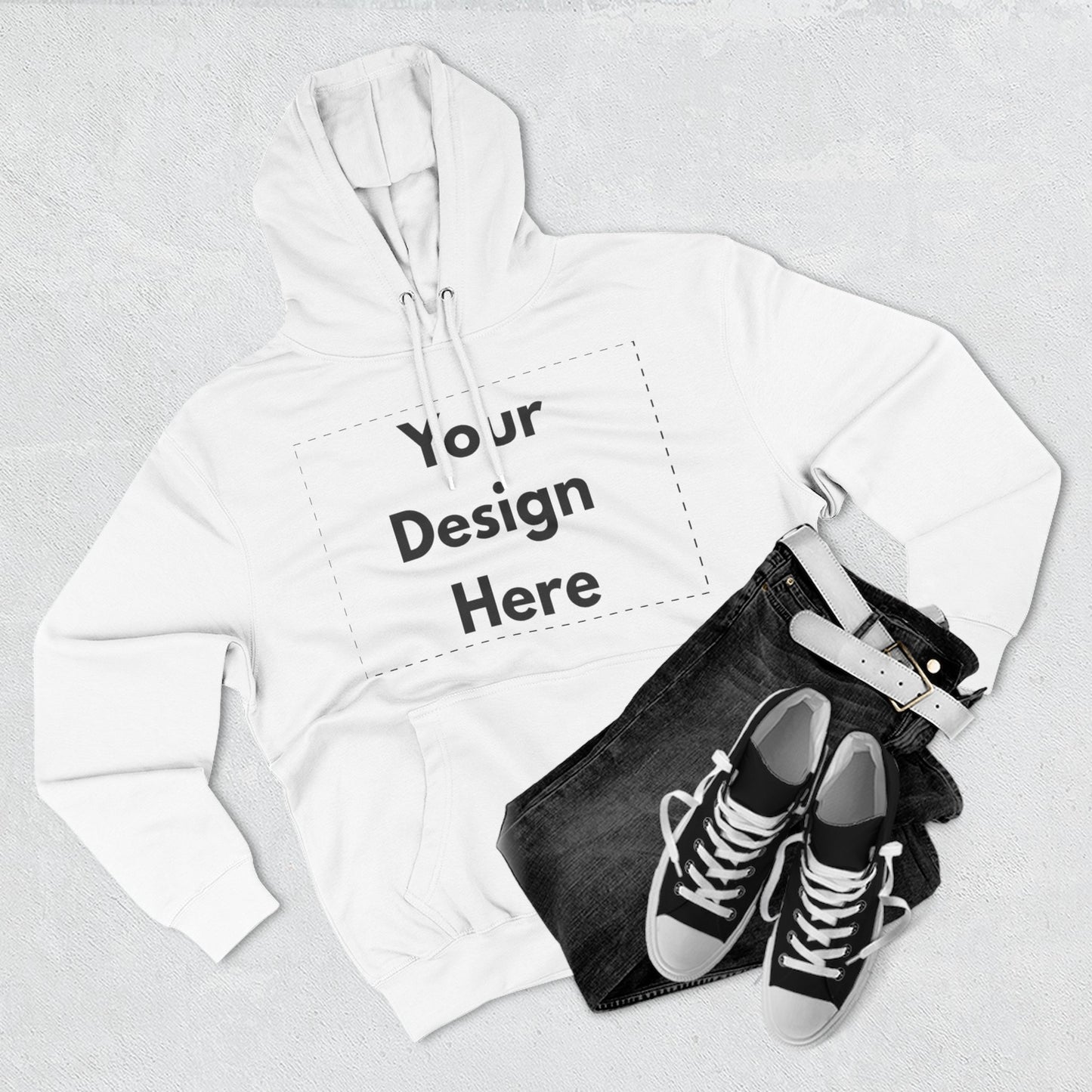 Three-Panel Fleece Hoodie — Customizable Blank Design Hoodie
