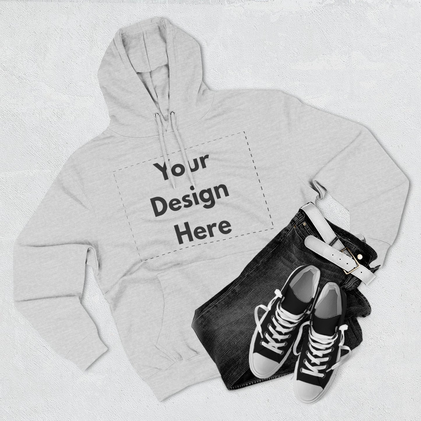 Three-Panel Fleece Hoodie — Customizable Blank Design Hoodie