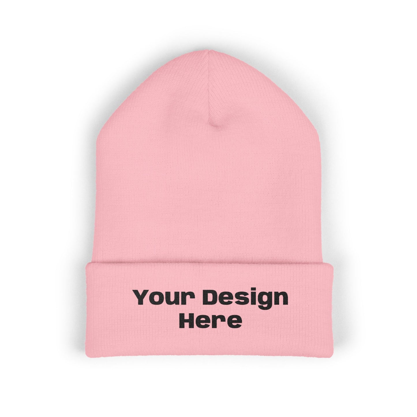 Embroidered Cuffed Beanie — Custom Text Knit Winter Hat - Hixprint