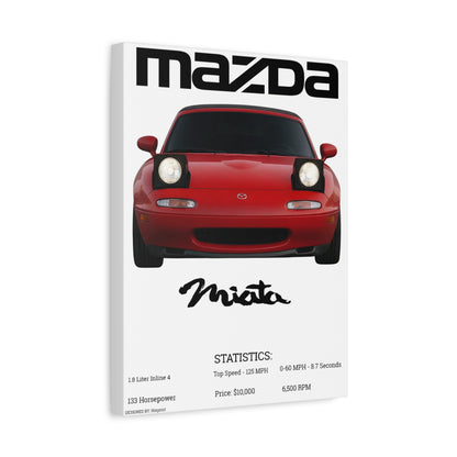 Mazda Miata Car Poster — Matte Stretched Canvas 1.25" - Hixprint
