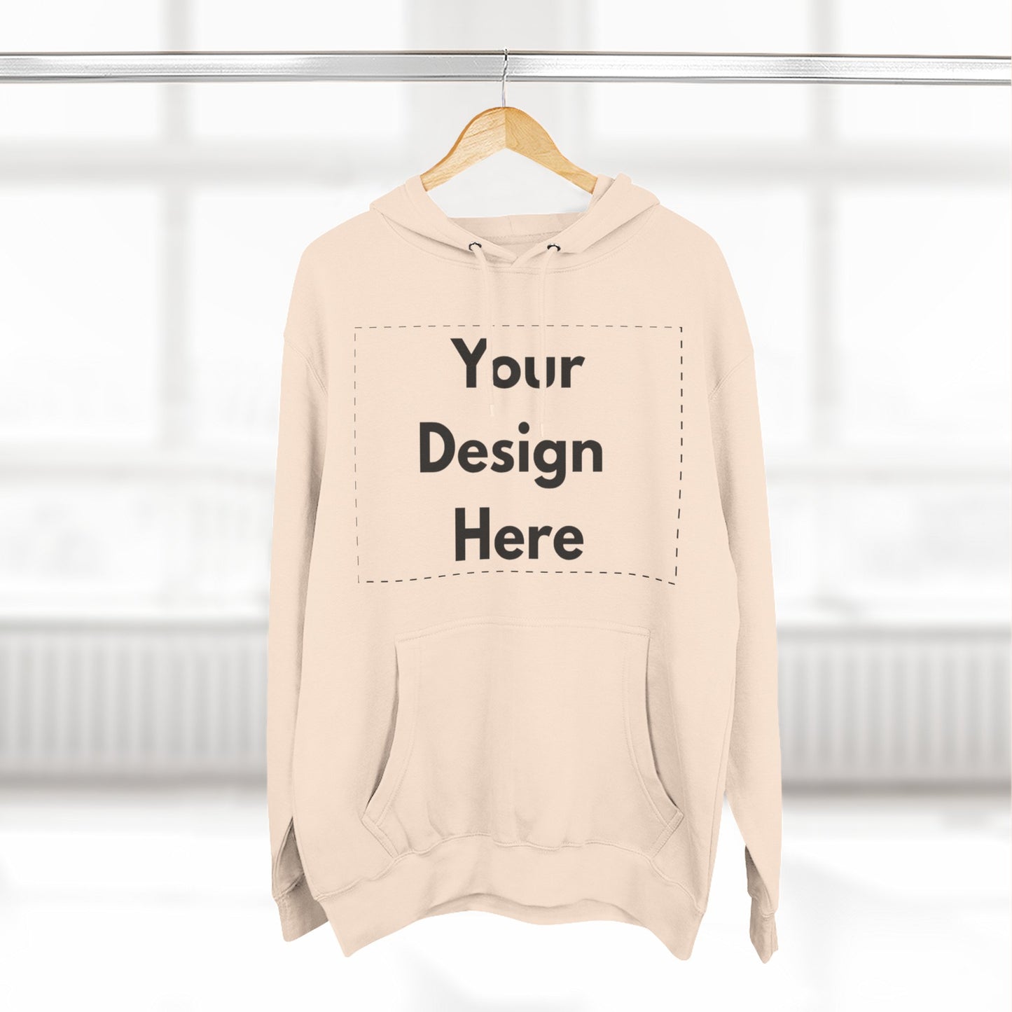Three-Panel Fleece Hoodie — Customizable Blank Design Hoodie