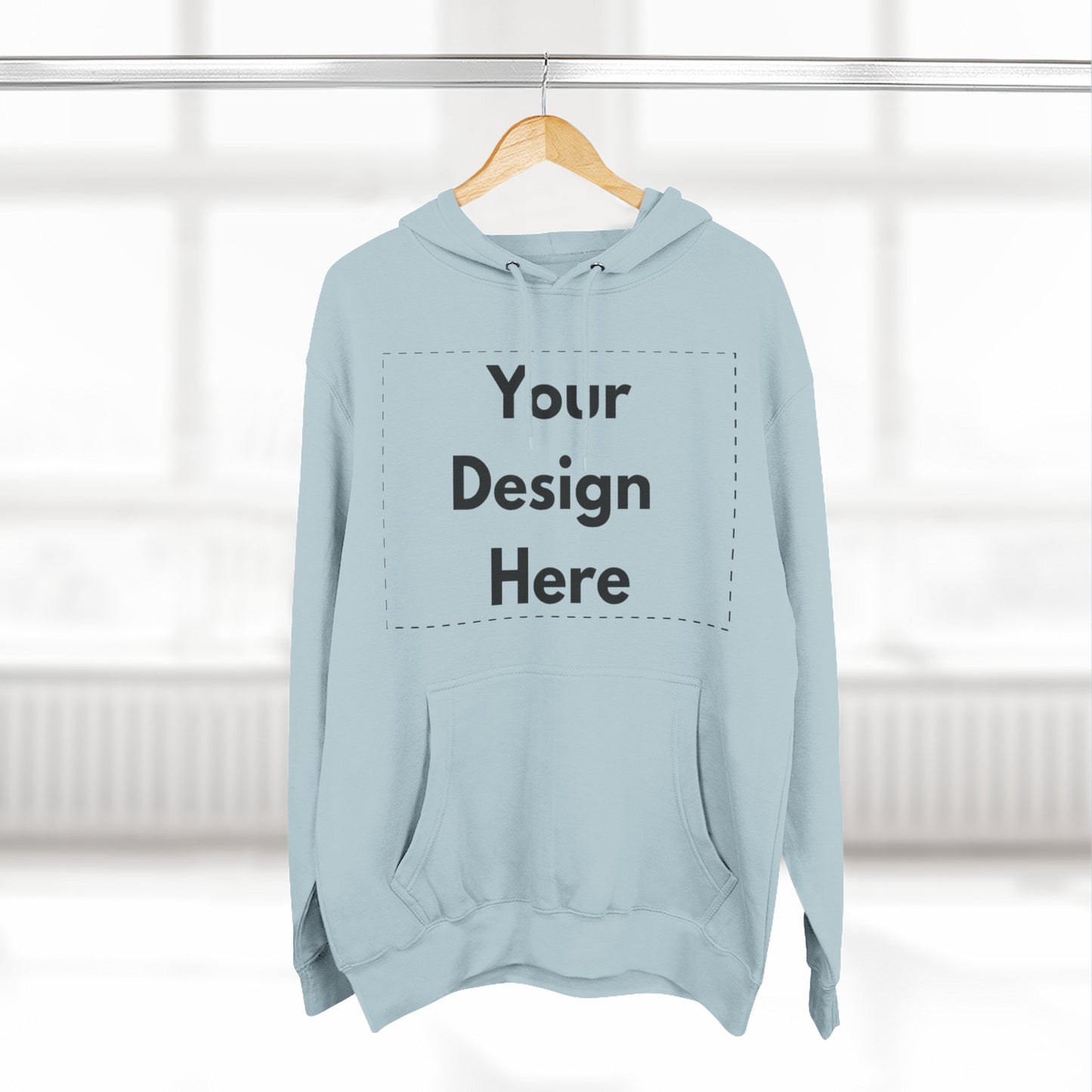 Three-Panel Fleece Hoodie — Customizable Blank Design Hoodie