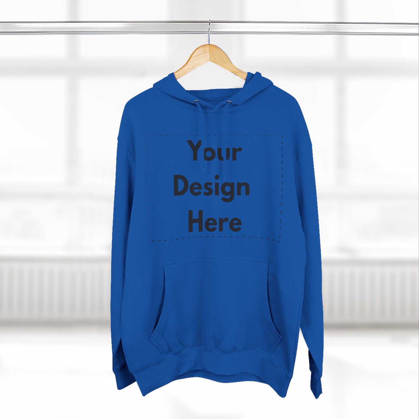 Three-Panel Fleece Hoodie — Customizable Blank Design Hoodie