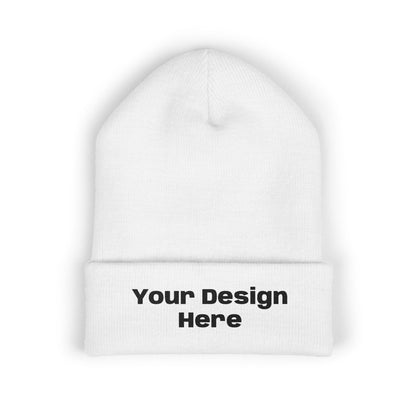 Embroidered Cuffed Beanie — Custom Text Knit Winter Hat - Hixprint