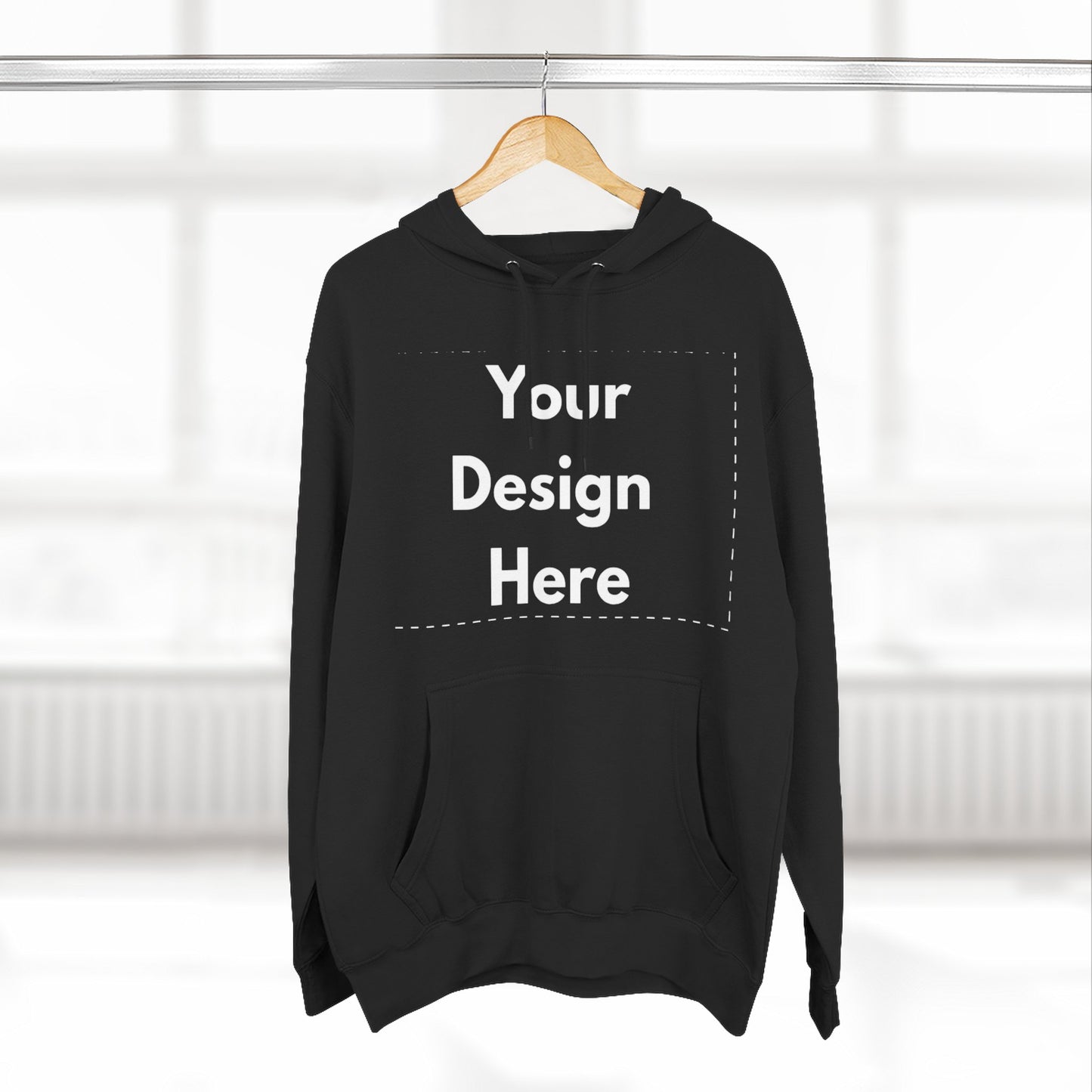 Three-Panel Fleece Hoodie — Customizable Blank Design Hoodie