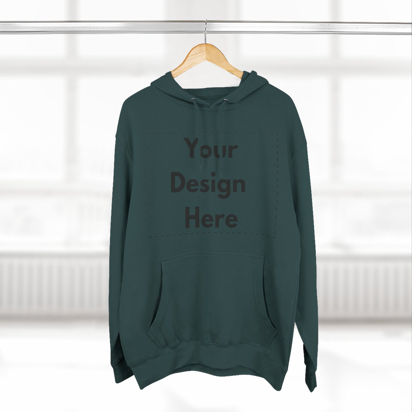 Three-Panel Fleece Hoodie — Customizable Blank Design Hoodie