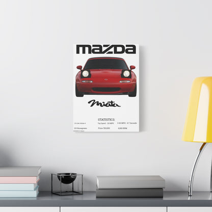 Mazda Miata Car Poster — Matte Stretched Canvas 1.25" - Hixprint