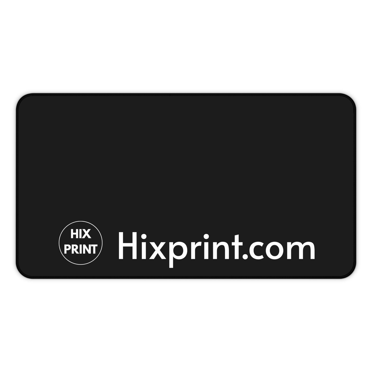Black Desk Mat Mouse Pad — Minimal Office Desk Pad with Hixprint.com Logo