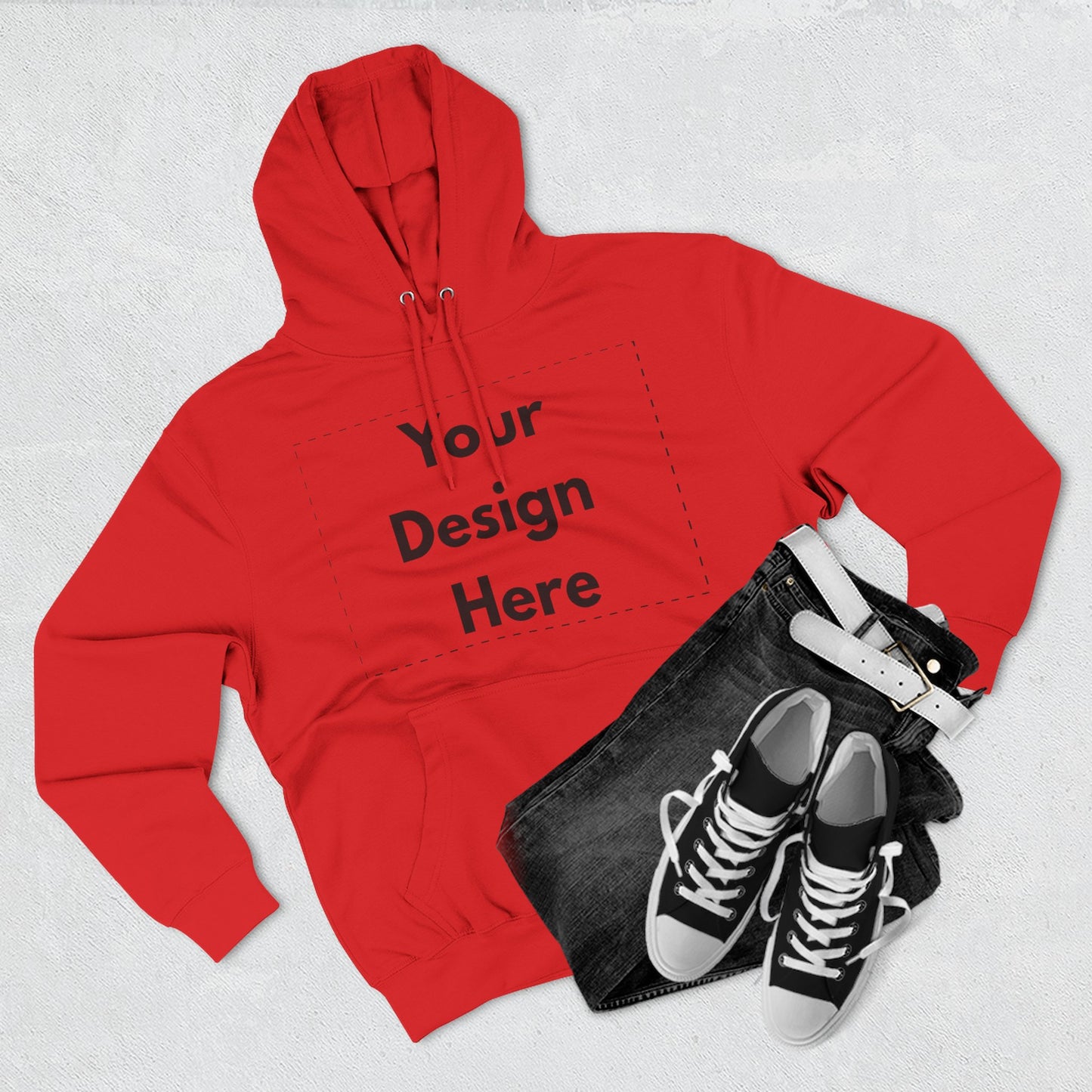 Three-Panel Fleece Hoodie — Customizable Blank Design Hoodie