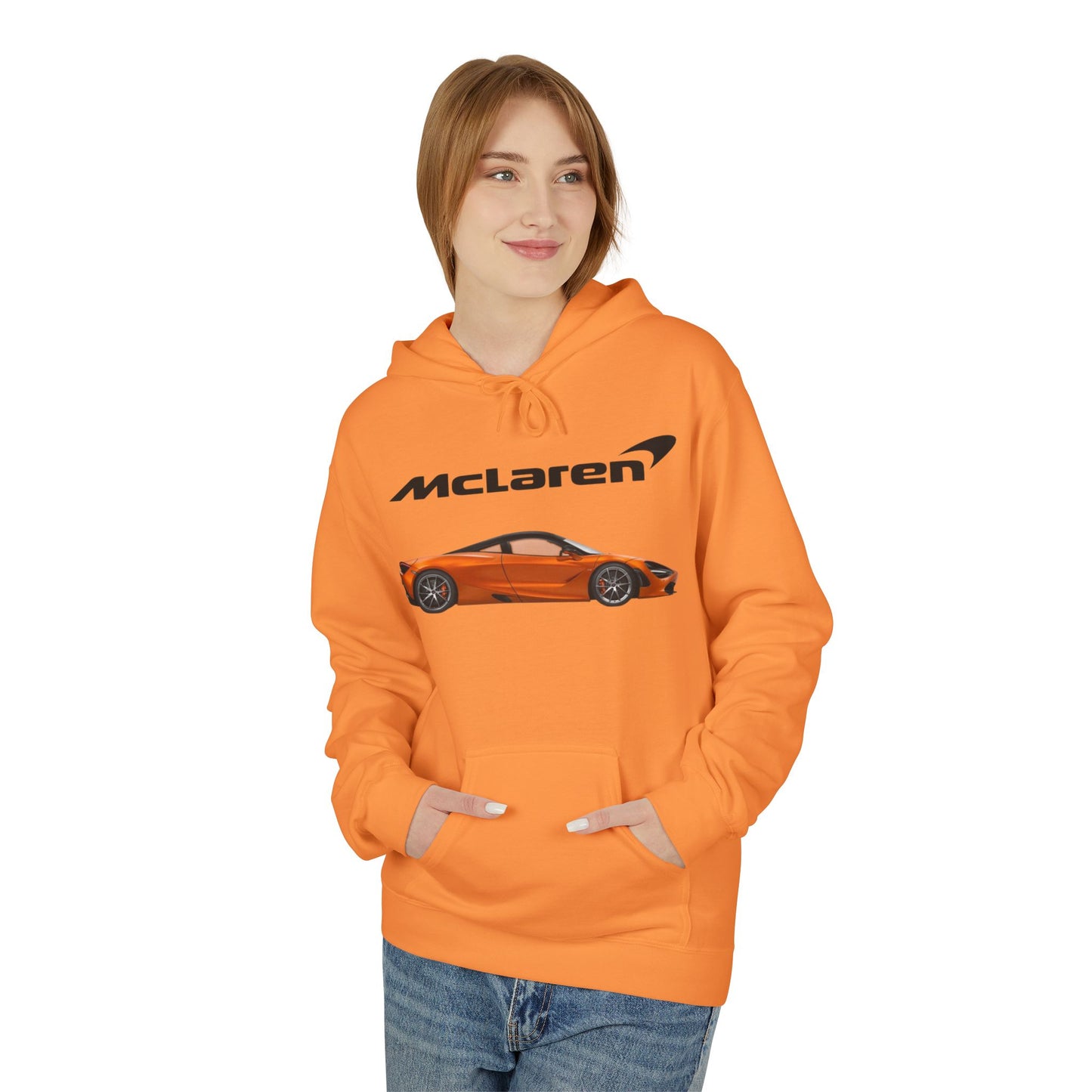 Hoodie | Orange McLaren Supercar Graphic Pullover - Hixprint
