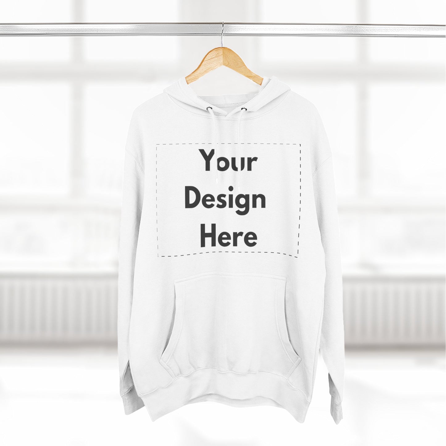 Three-Panel Fleece Hoodie — Customizable Blank Design Hoodie