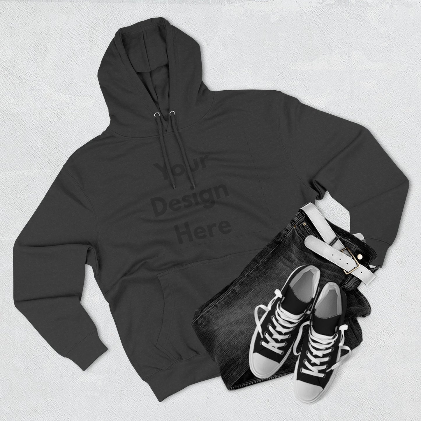 Three-Panel Fleece Hoodie — Customizable Blank Design Hoodie